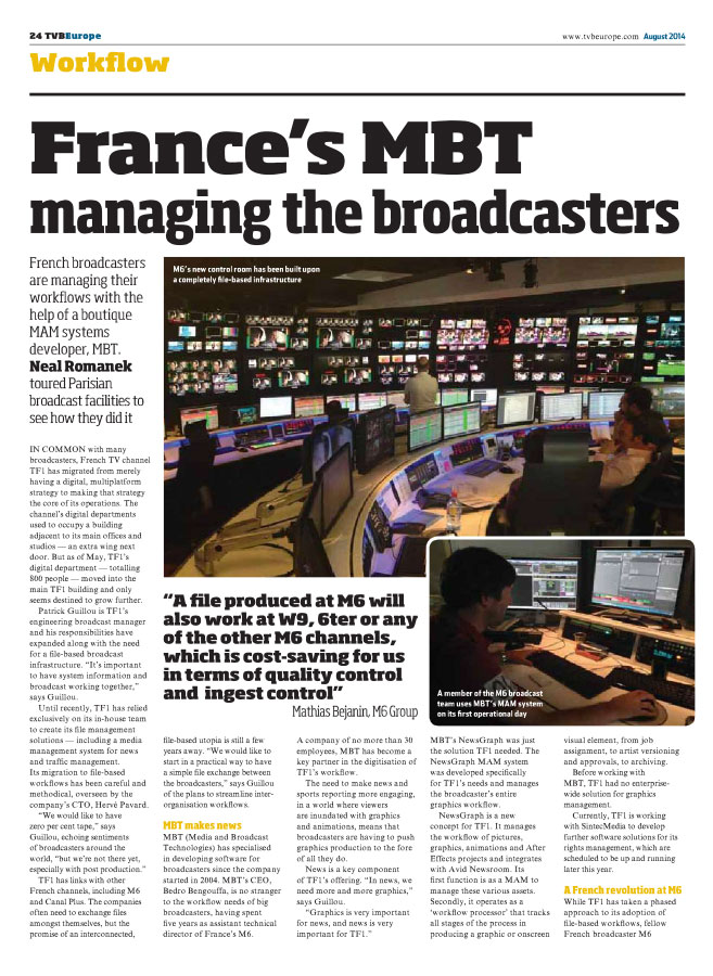 France’s MBT Managing the Broadcasters